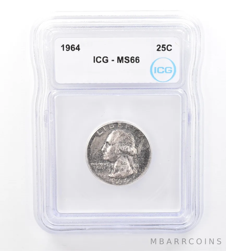 1964 Washington Quarter MS66 ICG Beautiful Tone *1695