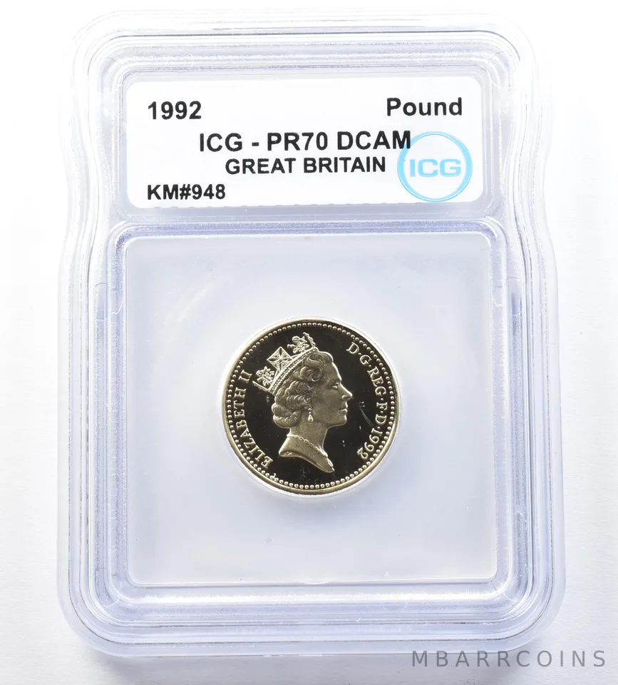 1992 Great Britain Pound KM#948 PR70 DCAM ICG *8928