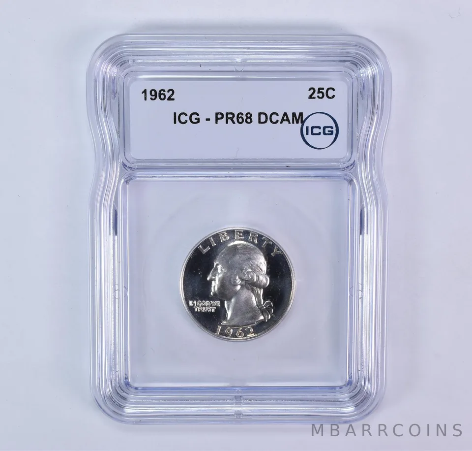 1962 Washington Quarter PR68 DCAM ICG