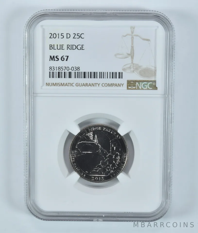 2015-D Washington Quarter Blue Ridge America The Beautiful MS67 NGC