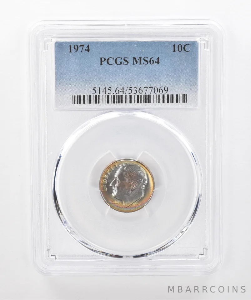 1974 Roosevelt Dime MS64 PCGS Beautiful Tone *1340