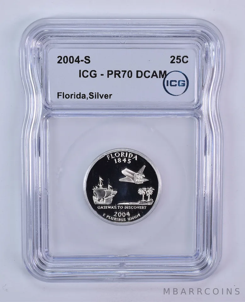 2004-S Washington State Quarter Florida Silver PR70 DCAM ICG