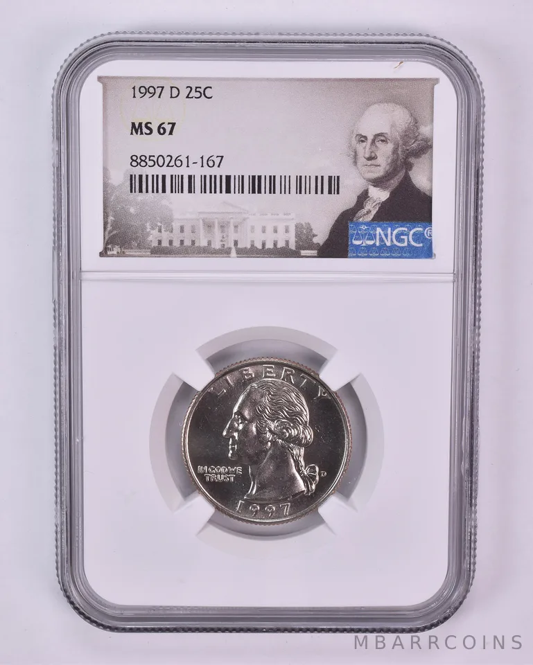 1997-D Washington Quarter MS67 NGC Special Label