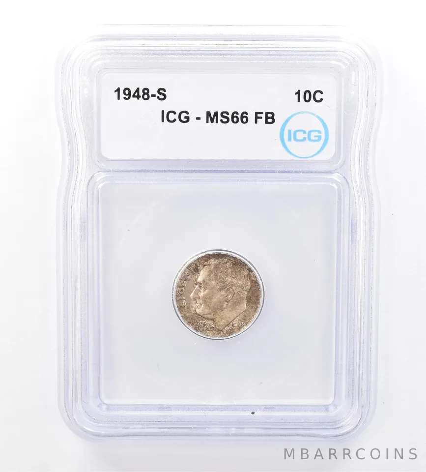 1948-S Roosevelt Dime MS66 FB ICG Beautiful Tone *1577