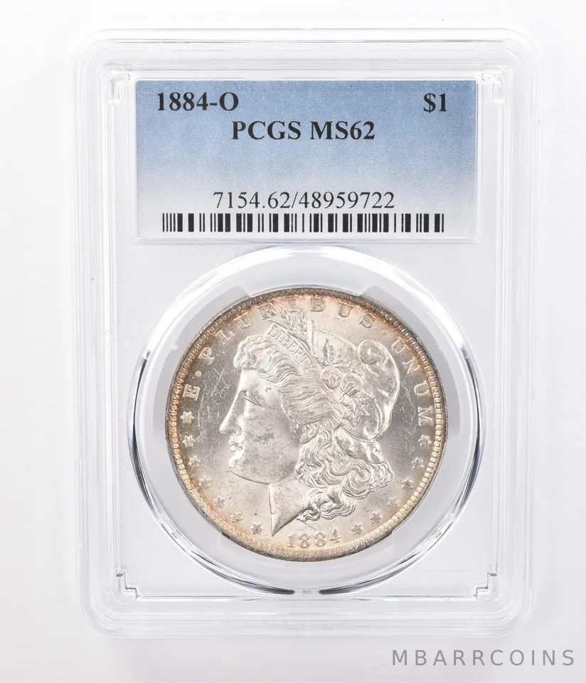1884-O Morgan Silver Dollar MS62 PCGS Beautifully Toned Reverse a7406