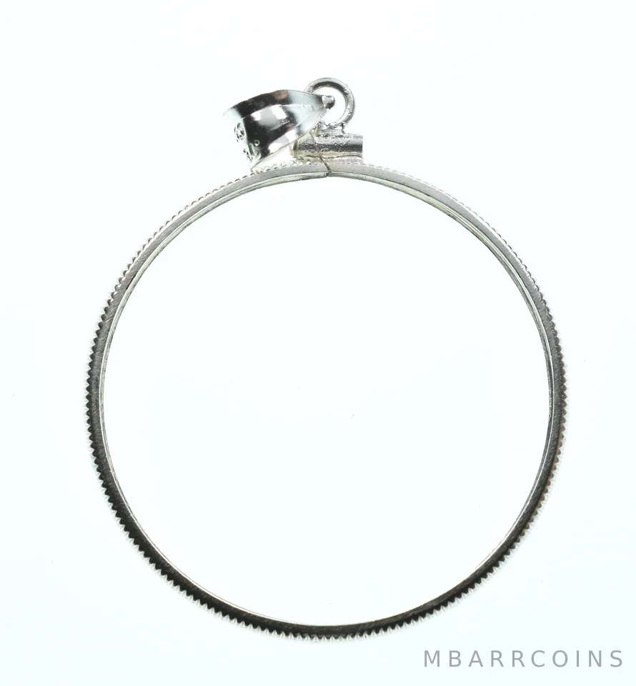Sterling Silver 33 MM Coin Bezel Pendant Frame Edge *2400