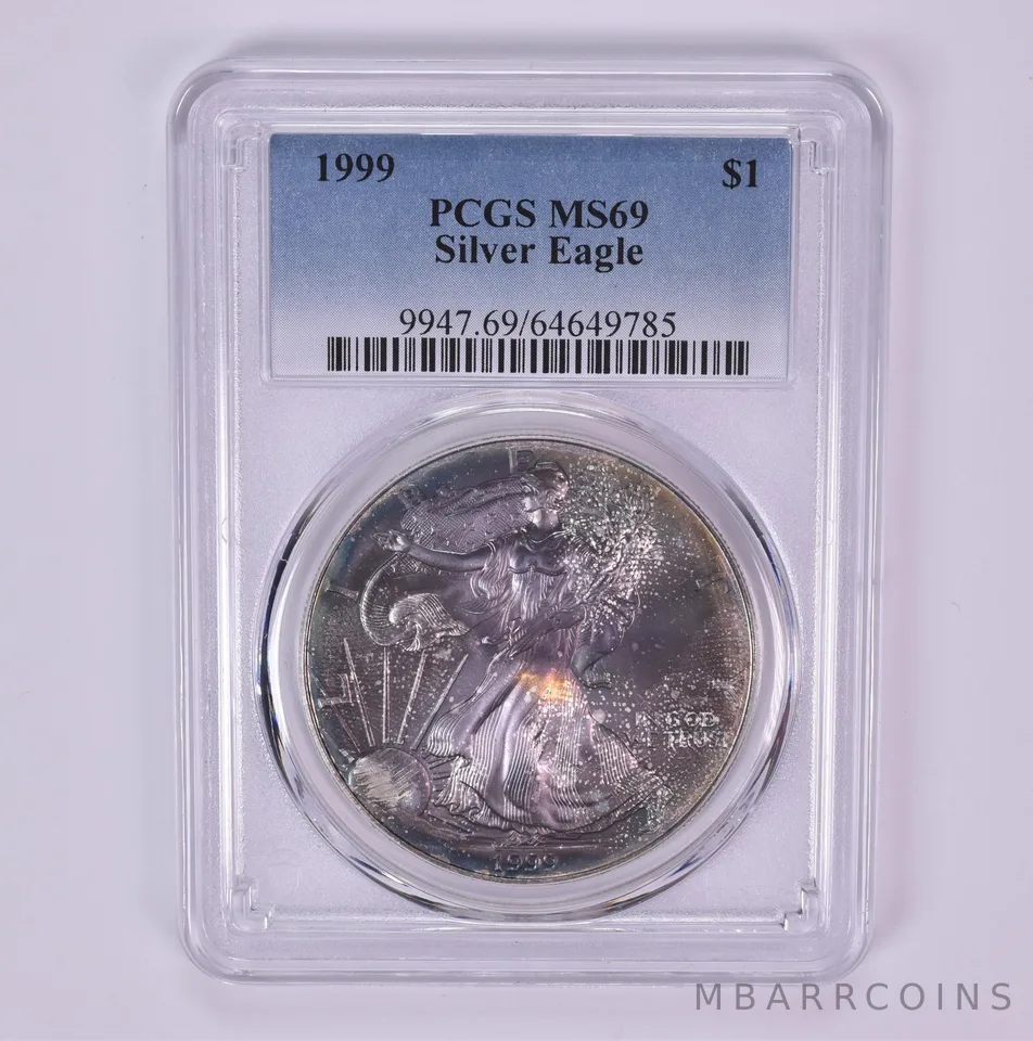 1999 American Silver Eagle MS69 PCGS Beautiful Tone *1510