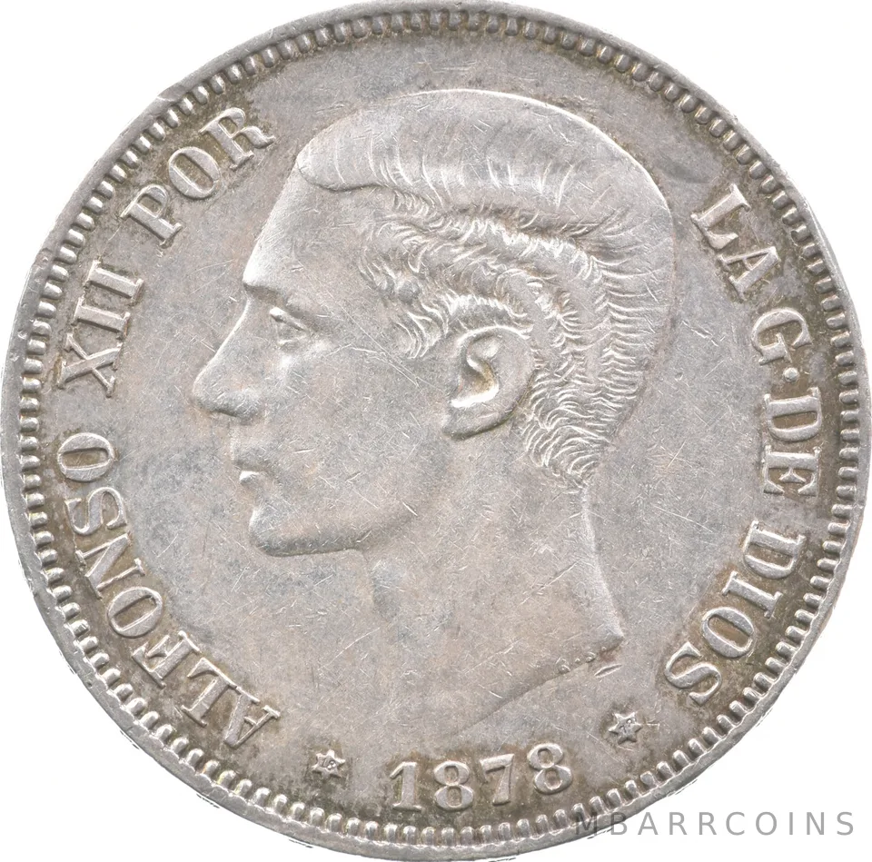 1878/78 DE-M Spain 5 Pesetas KM-676 *5705