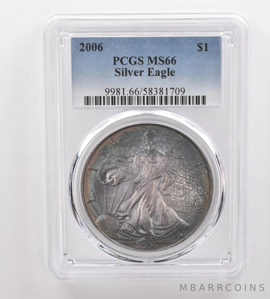 2006 American Silver Eagle MS66 PCGS Beautiful Tone *3341