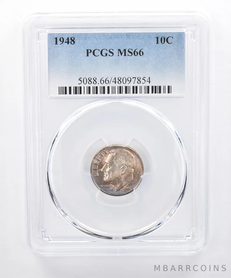 1948 Roosevelt Dime MS66 PCGS Beautiful Tone *8372