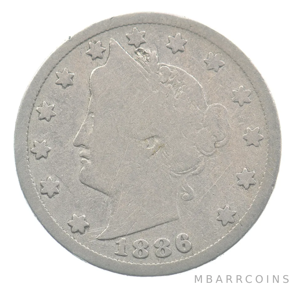 1886 Liberty V Nickel *9386