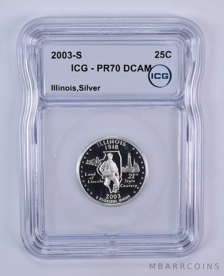 2003-S Washington State Quarter Illinois Silver PR70 DCAM ICG