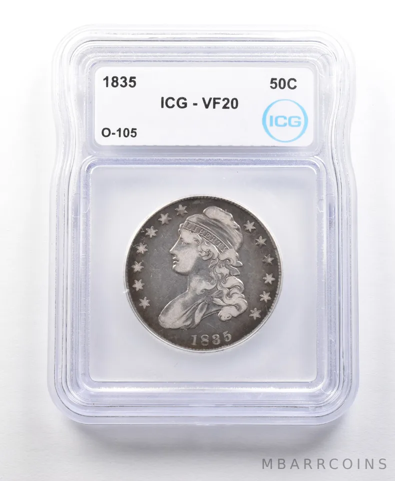 1835 Capped Bust Half Dollar O-105 VF20 ICG *5609