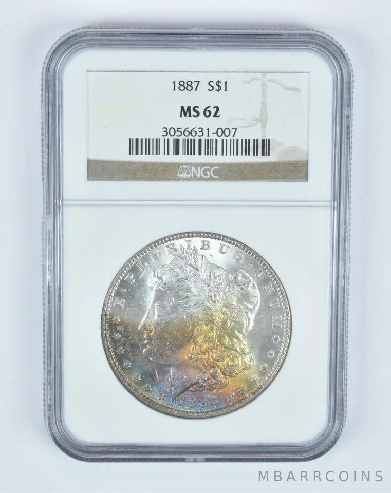 MS62 1887-S Morgan Silver Dollar NGC Great Tone! a0911