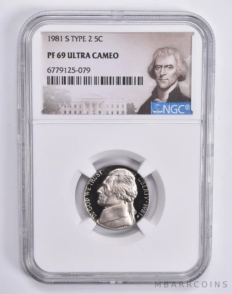 1981-S Type 2 Jefferson Nickel PF69 UCam NGC Special Lbl