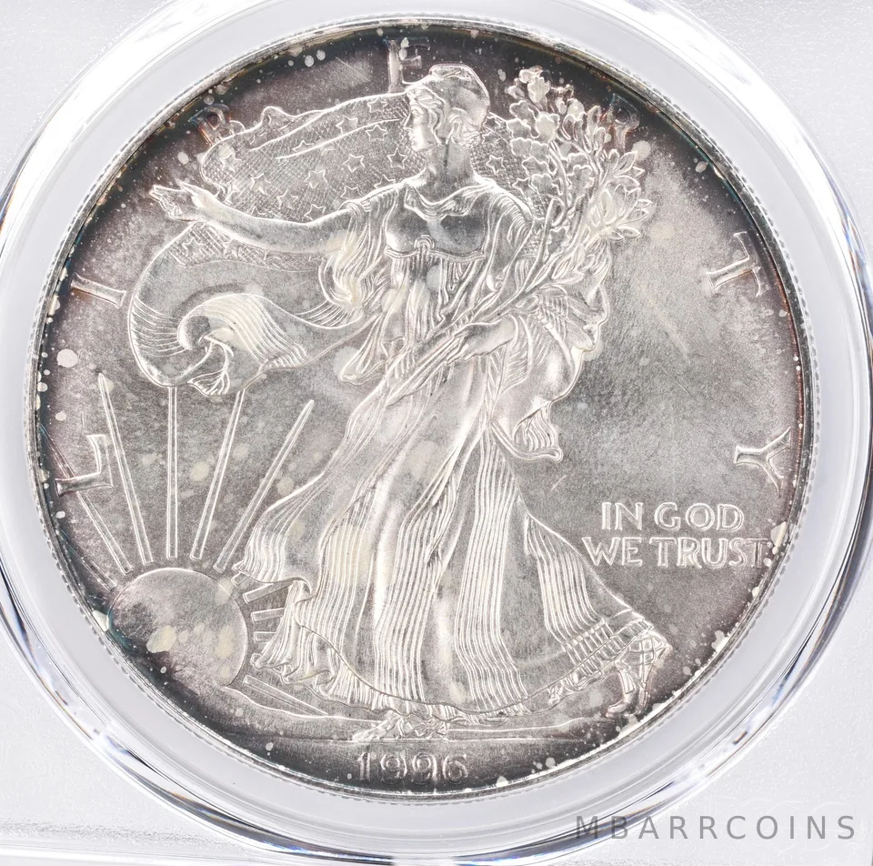 1996 American Silver Eagle MS66 PCGS Beautiful Tone *1402