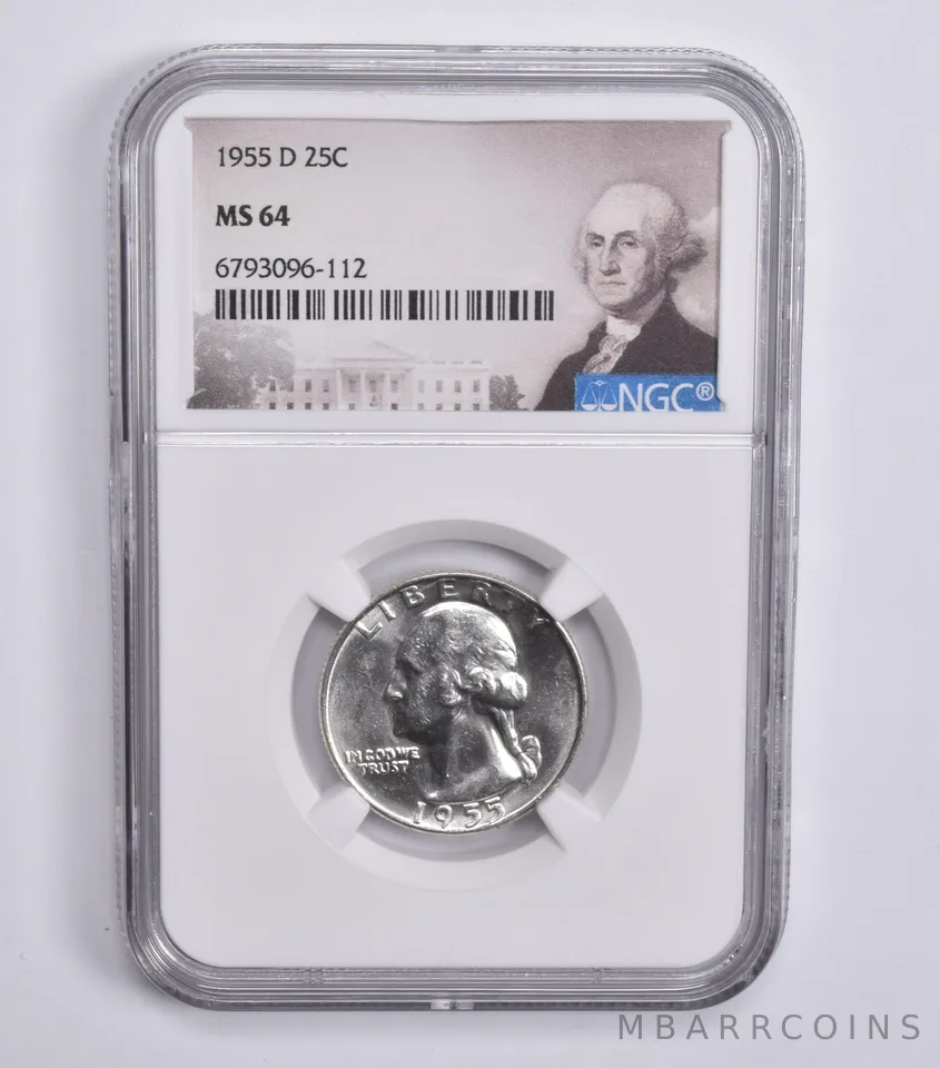 1955-D Washington Quarter MS64 NGC Special Lbl