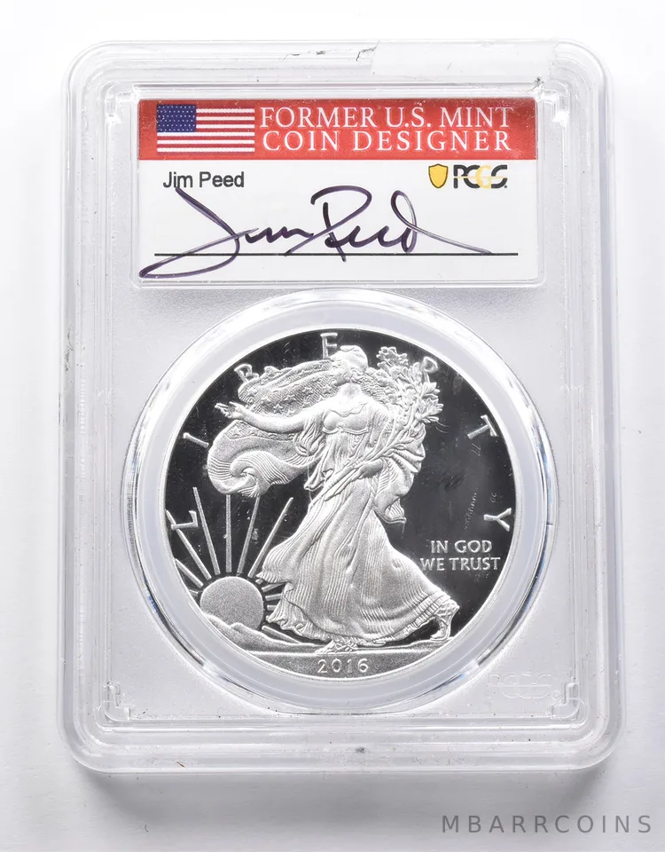 PR70DCAM 2016-W (2019) American Silver Eagle WP Hoard Peed Signed PCGS *8719