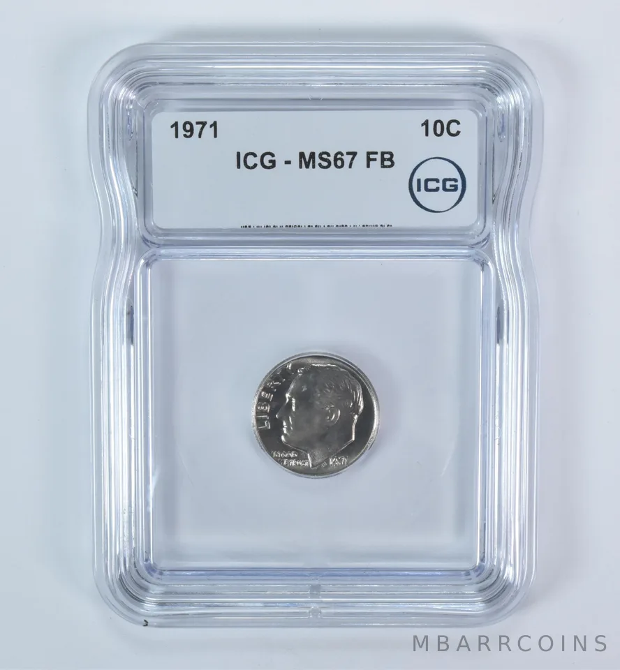 1971 Roosevelt Dime MS67 FB ICG
