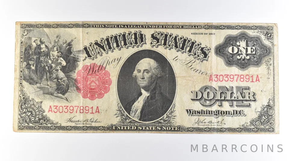 1917 $1 Legal Tender Large Note Red Seal FR#36 *0606
