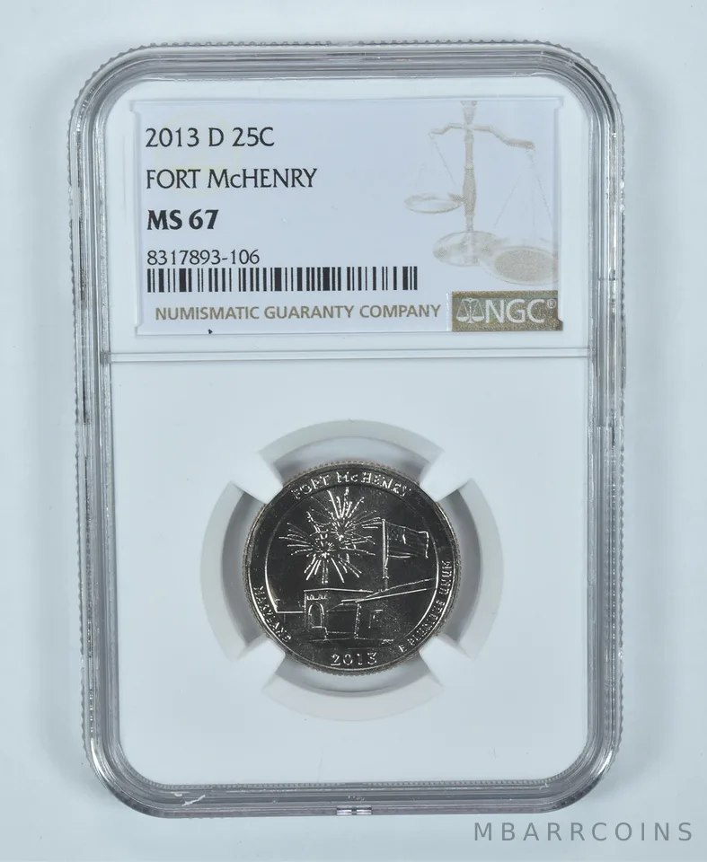 2013-D Washington Quarter Fort McHenry America The Beautiful MS67 NGC