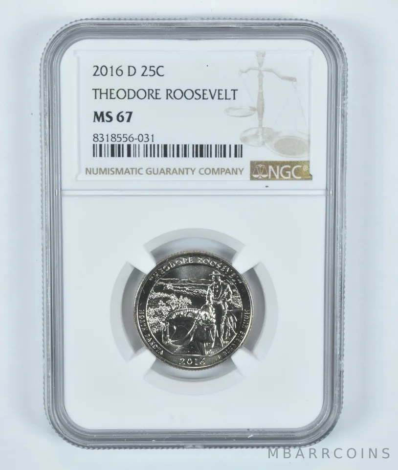2016-D Washington Quarter Theodore Roosevelt ATB MS67 NGC