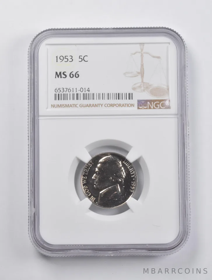 MS66 1953 Jefferson Nickel NGC *3002