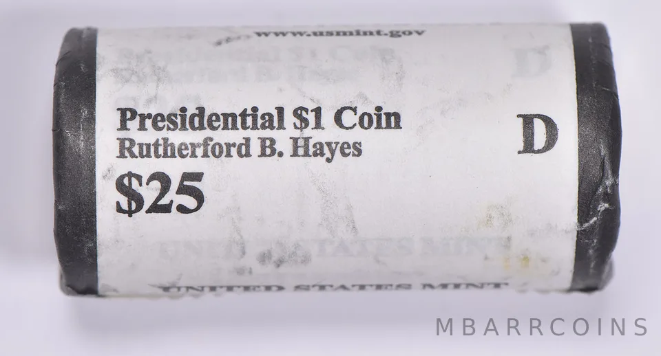 2011-D Rutherford Hayes Presidential $1 Coin Roll $25 Unc US Mint BU