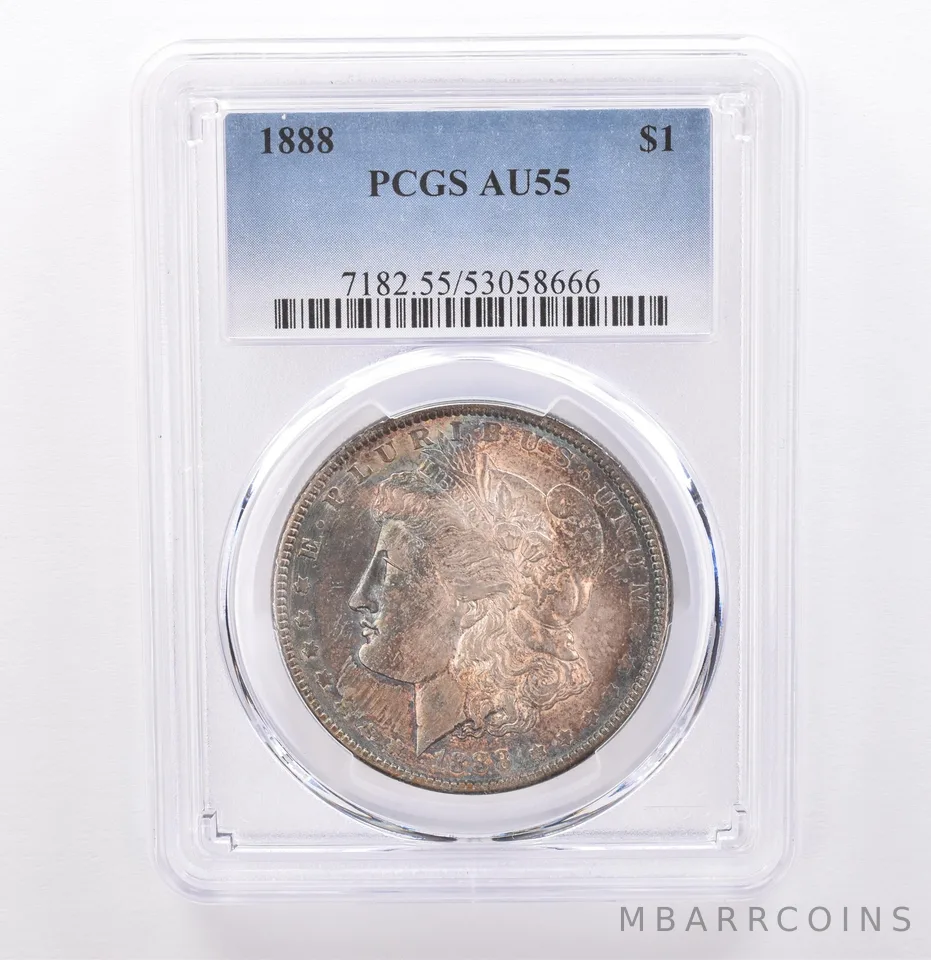 1888 Morgan Silver Dollar AU55 PCGS Beautiful Tone *9300