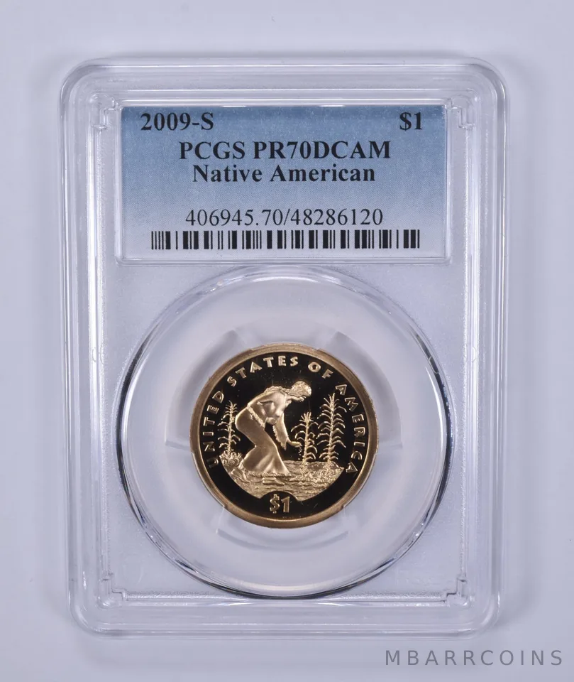 2009-S Sacagawea $1 Agriculture PR70 DCAM PCGS Blue Label
