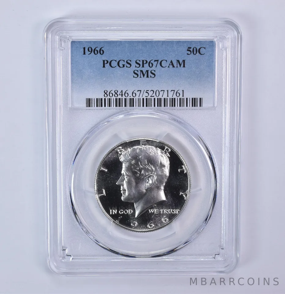 1966 Kennedy Half Dollar SMS SP67 CAM PCGS Blue Label