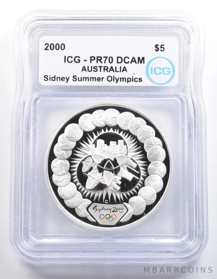 2000 Australia $5 Sydney Summer Olympics Reaching The World 1 PR70 ICG a4064