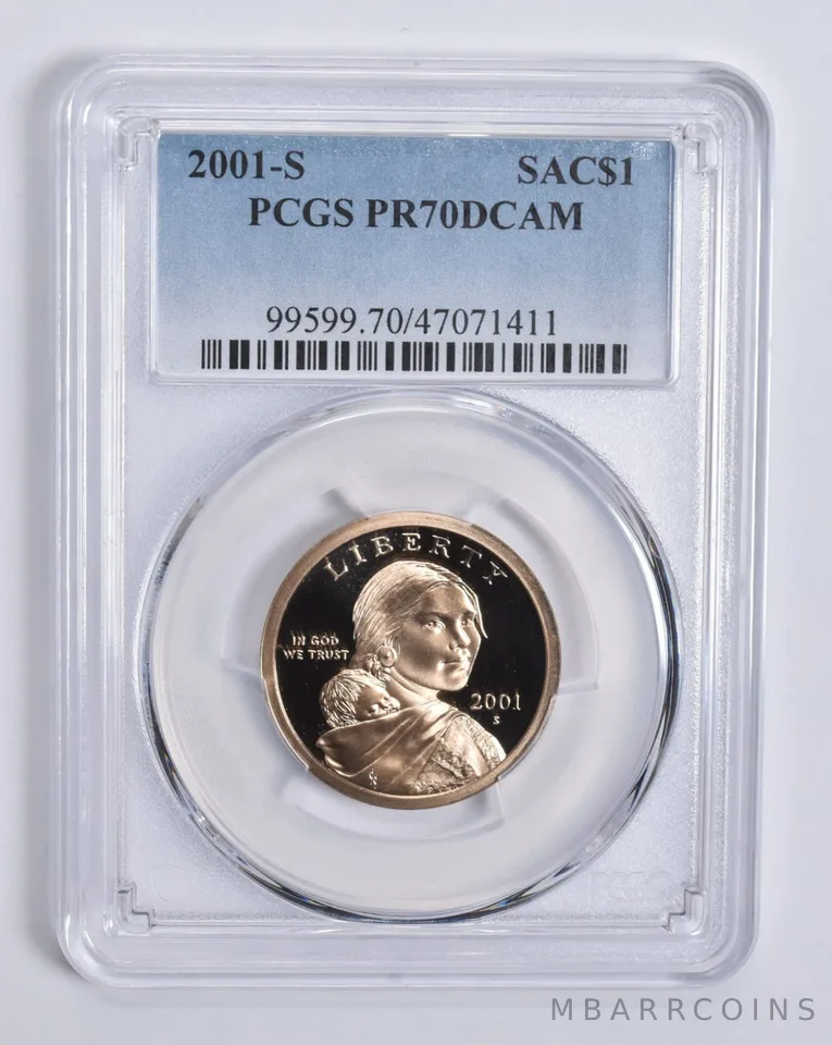 2001-S Sacagawea $1 PR70 DCAM PCGS Blue Lbl