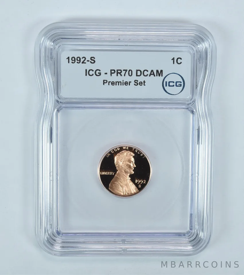 1992-S Lincoln Memorial Cent Premier Set PR70 DCAM ICG