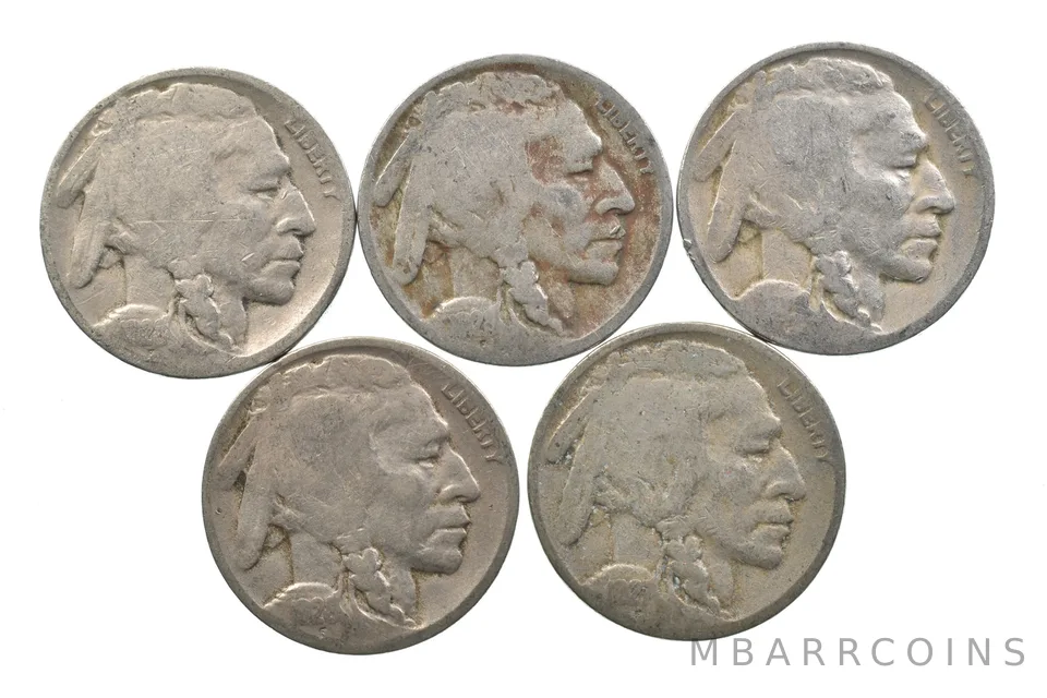 BETTER Lot 1928-D 1928-D Worn Date 1928-D 1927-S Buffalo Nickel Collection *127