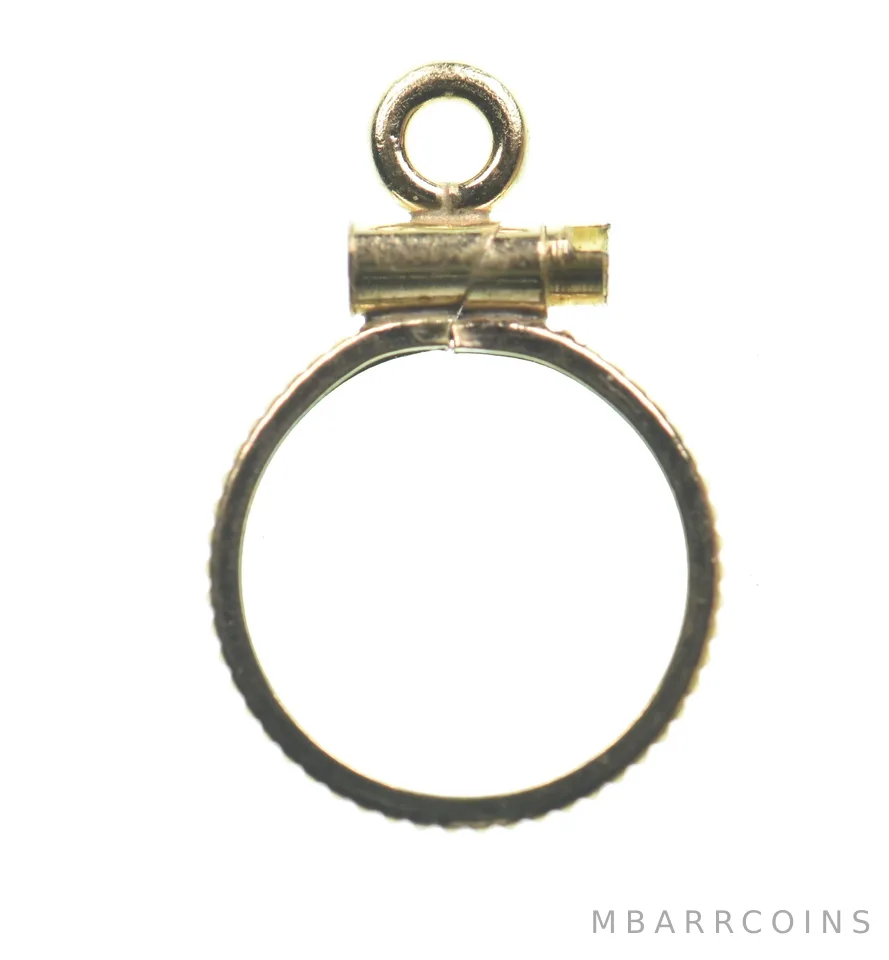 12K 10.3mm Gold Filled Token Coin Bezel Pendant Frame Edge *1398