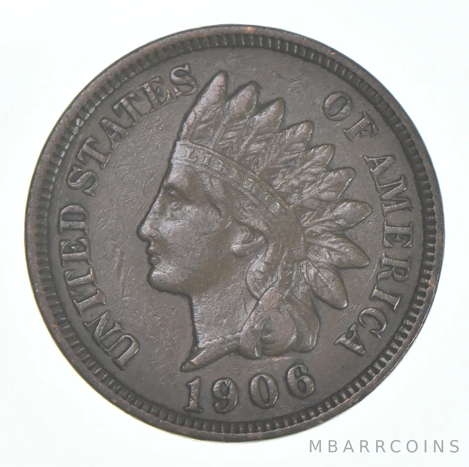 XF 1906 Indian Head Copper Cent Penny - High Grade Sample