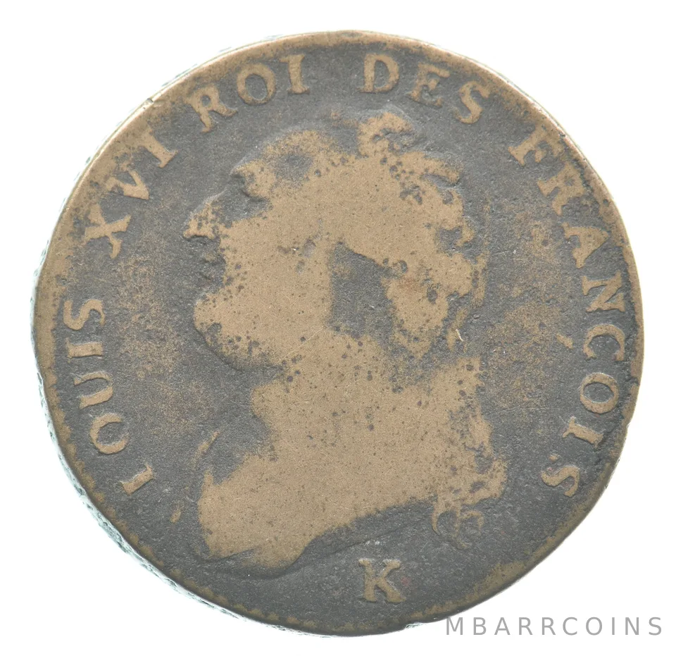 1791 K France 12 Denairs Louis XVI *6507