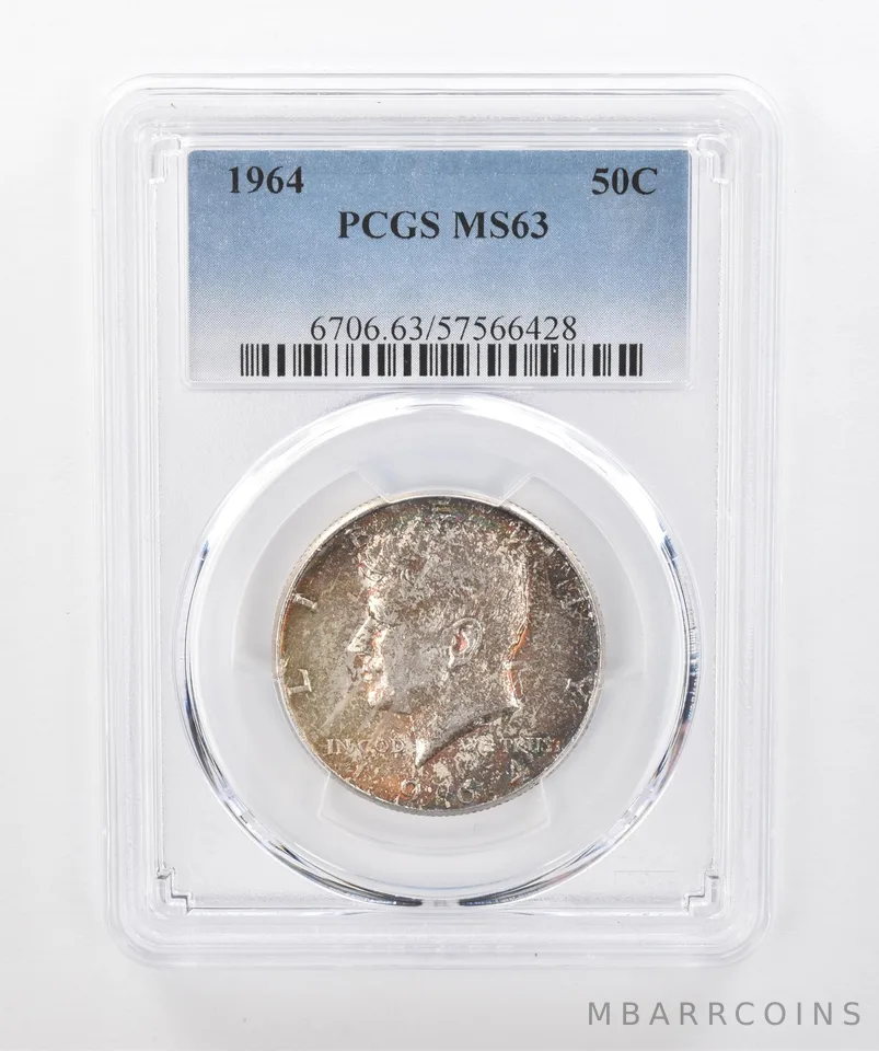 1964 Kennedy Half Dollar MS63 PCGS Beautiful Tone *1387