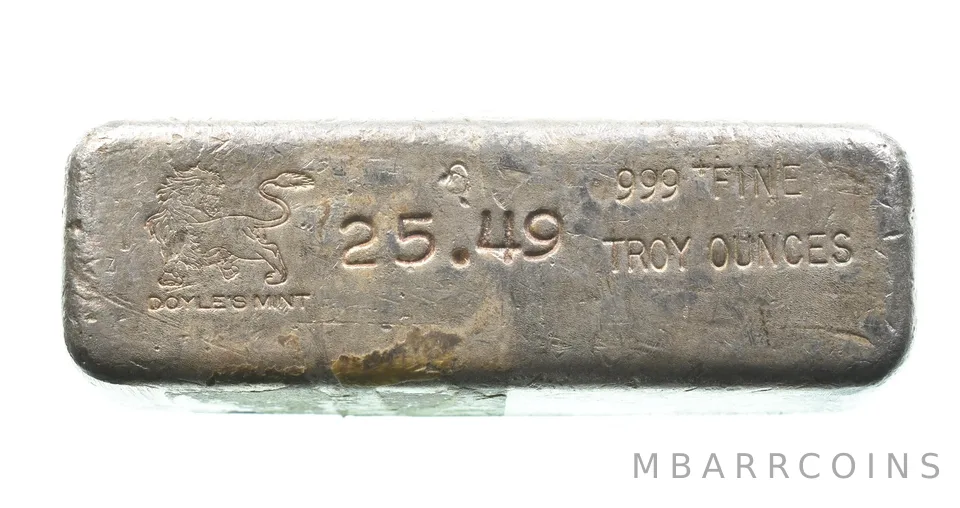 25.49 Troy Oz Silver Bar Doyle Mint *2598