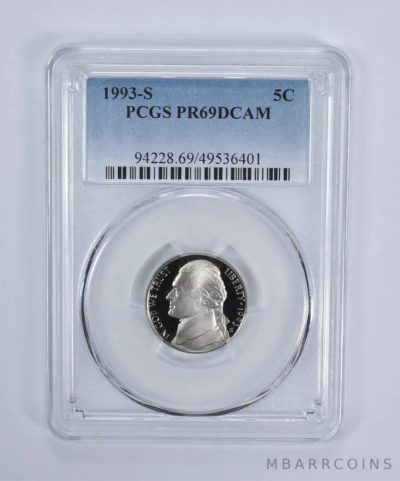 1993-S Jefferson Nickel PR69 DCAM PCGS Blue Label