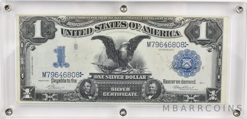 1899 $1 United States Black Eagle Silver Certificate Large Note *7334