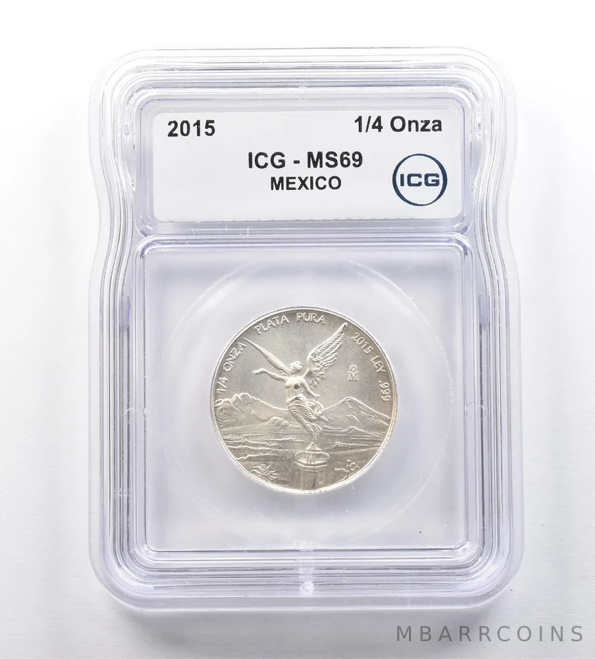 2015 Mo Mexico 1/4 Onza Silver Libertad MS69 ICG *1045