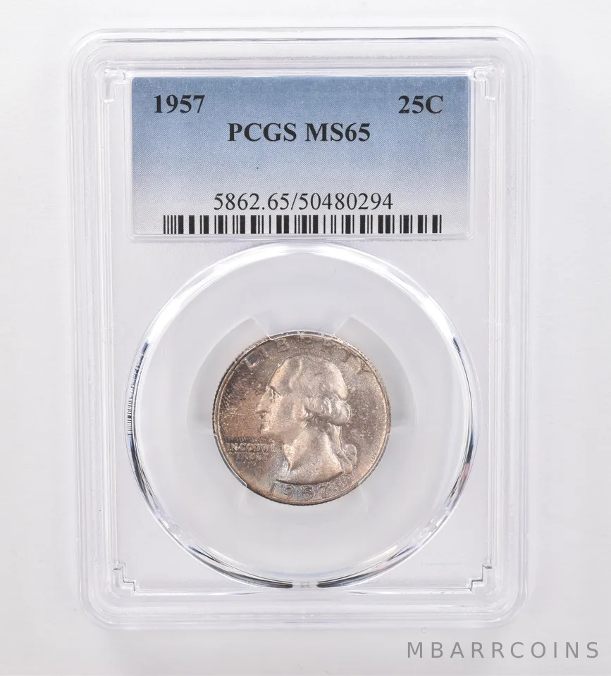 1957 Washington Quarter MS65 PCGS Beautiful Tone *0058