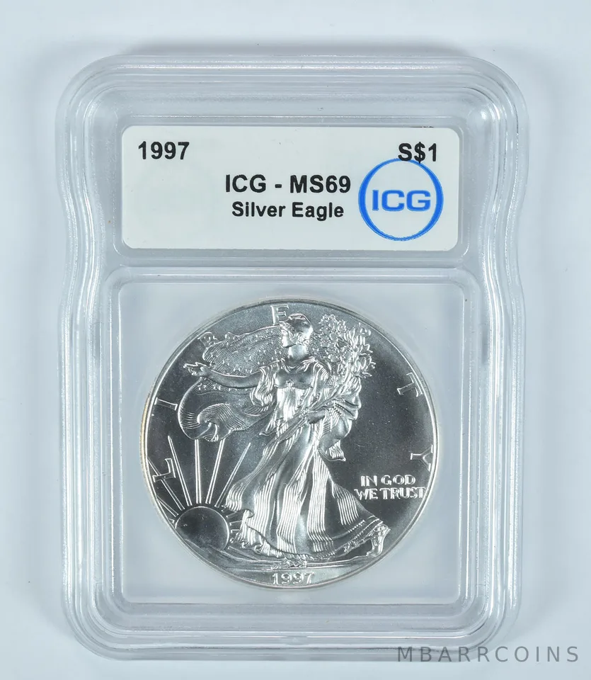 1997 American Silver Eagle MS69 ICG