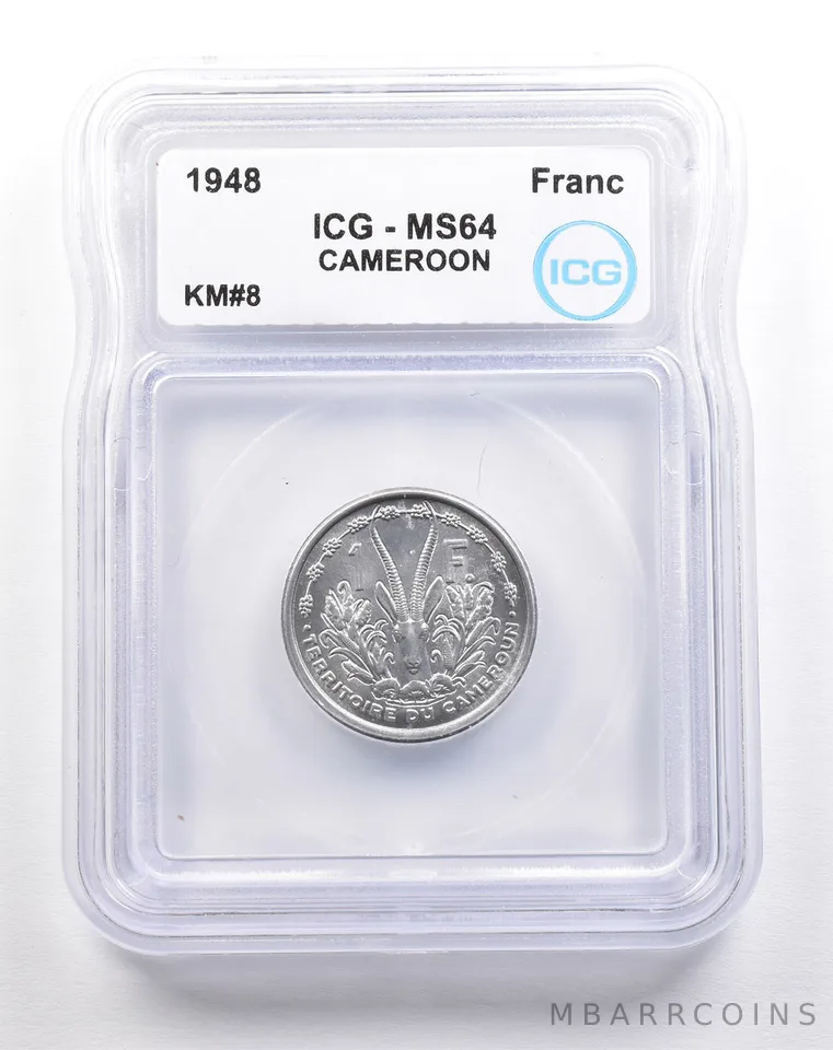 1948 Cameroon Franc KM#8 MS64 ICG *5485