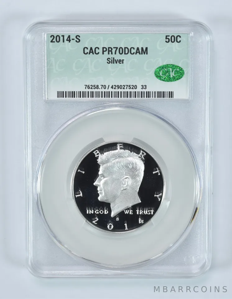 2014-S Kennedy Half Dollar Silver PR70 DCAM CAC CACg