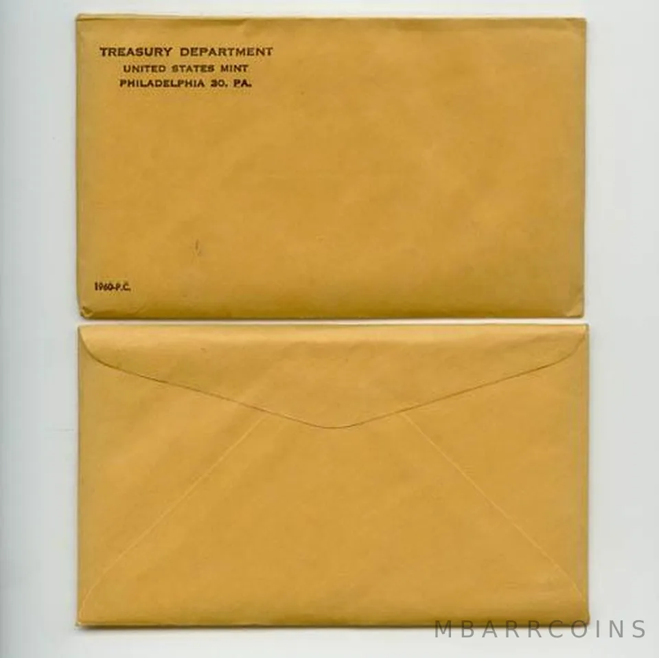 1960 Proof Set in Unopened SEALED Original Envelope & Flatpack (5 Coins)
