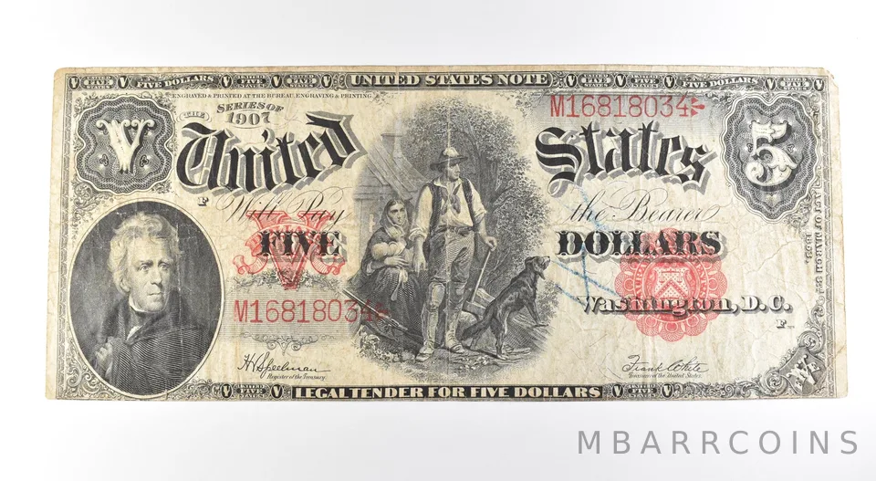 1907 $5 Legal Tender Large Note Red Seal *2681
