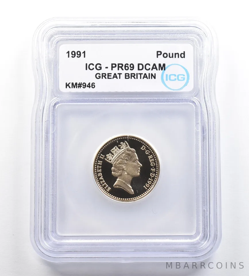 1991 Great Britain Pound KM#946 PR69 DCAM ICG *7283